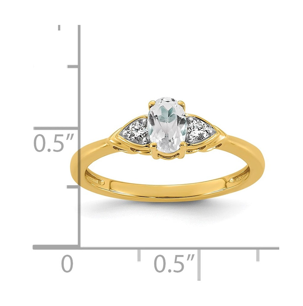 14K Yellow Gold Amethyst & 1/10 carat Lab Grown Diamond VS/SI+ G+ February Birthstone Complete Ring – Elegant Jewelry Gift for Birthday, Anniversary, Engagement, Wedding