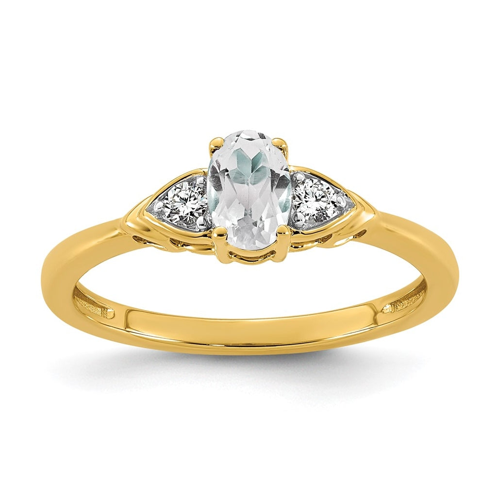 14K Yellow Gold Amethyst & 1/10 carat Lab Grown Diamond VS/SI+ G+ February Birthstone Complete Ring – Elegant Jewelry Gift for Birthday, Anniversary, Engagement, Wedding