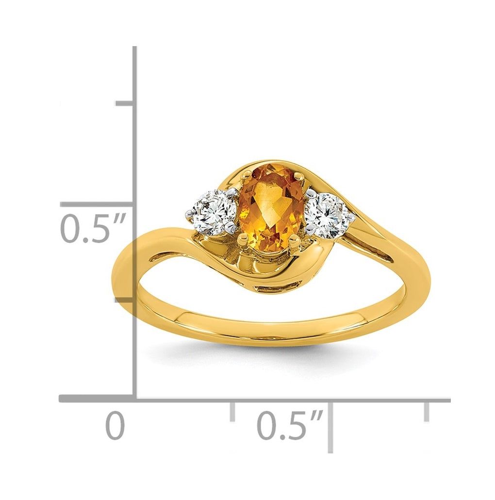 14K Yellow Gold Amethyst & 1/5 carat Lab Grown Diamond VS/SI+ G+ February Birthstone Complete Ring – Elegant Jewelry Gift for Birthday, Anniversary, Engagement, Wedding