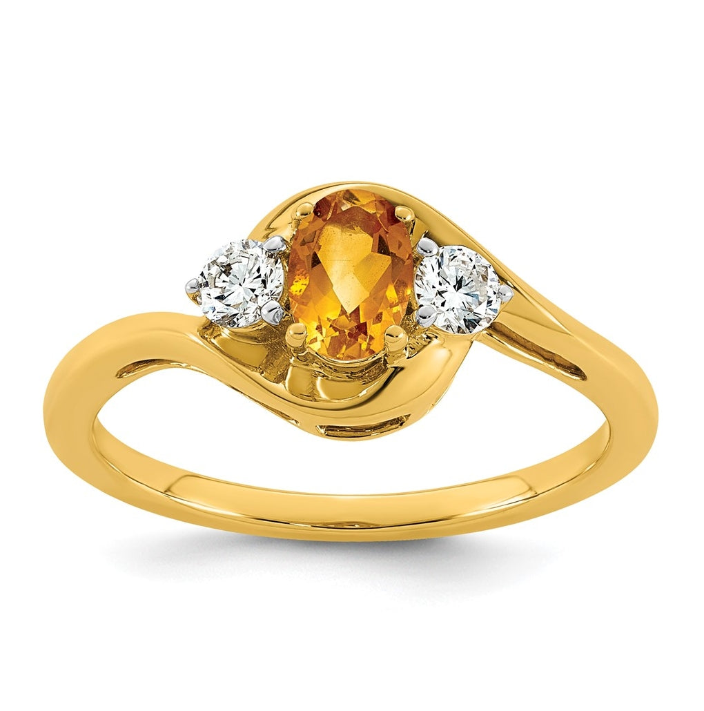 14K Yellow Gold Amethyst & 1/5 carat Lab Grown Diamond VS/SI+ G+ February Birthstone Complete Ring – Elegant Jewelry Gift for Birthday, Anniversary, Engagement, Wedding