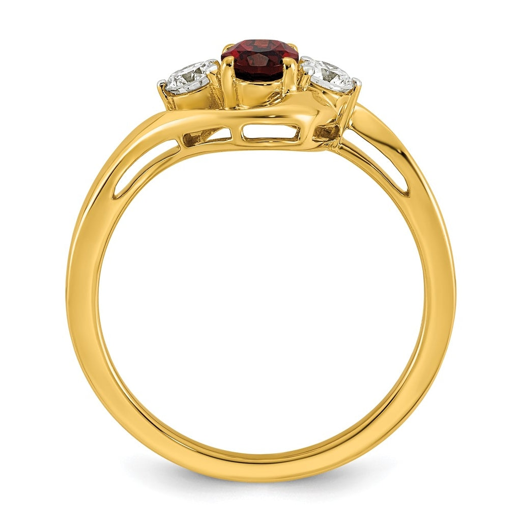 14K Yellow Gold Amethyst & 1/5 carat Lab Grown Diamond VS/SI+ G+ February Birthstone Complete Ring – Elegant Jewelry Gift for Birthday, Anniversary, Engagement, Wedding