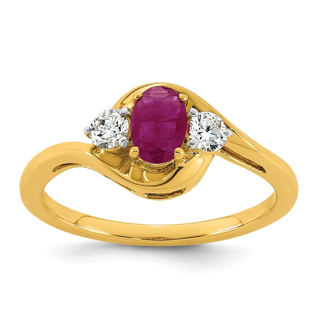 14K Yellow Gold Amethyst & 1/5 carat Lab Grown Diamond VS/SI+ G+ February Birthstone Complete Ring – Elegant Jewelry Gift for Birthday, Anniversary, Engagement, Wedding