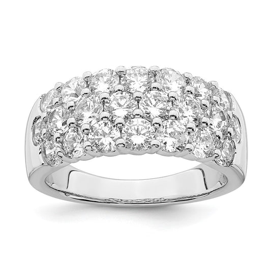 10k White Gold 2 1/2 ct Lab Grown Diamond VS/SI+ G+ Complete Fashion Band Size 5 – Elegant Jewelry Gift for Birthday, Anniversary, Engagement, Wedding