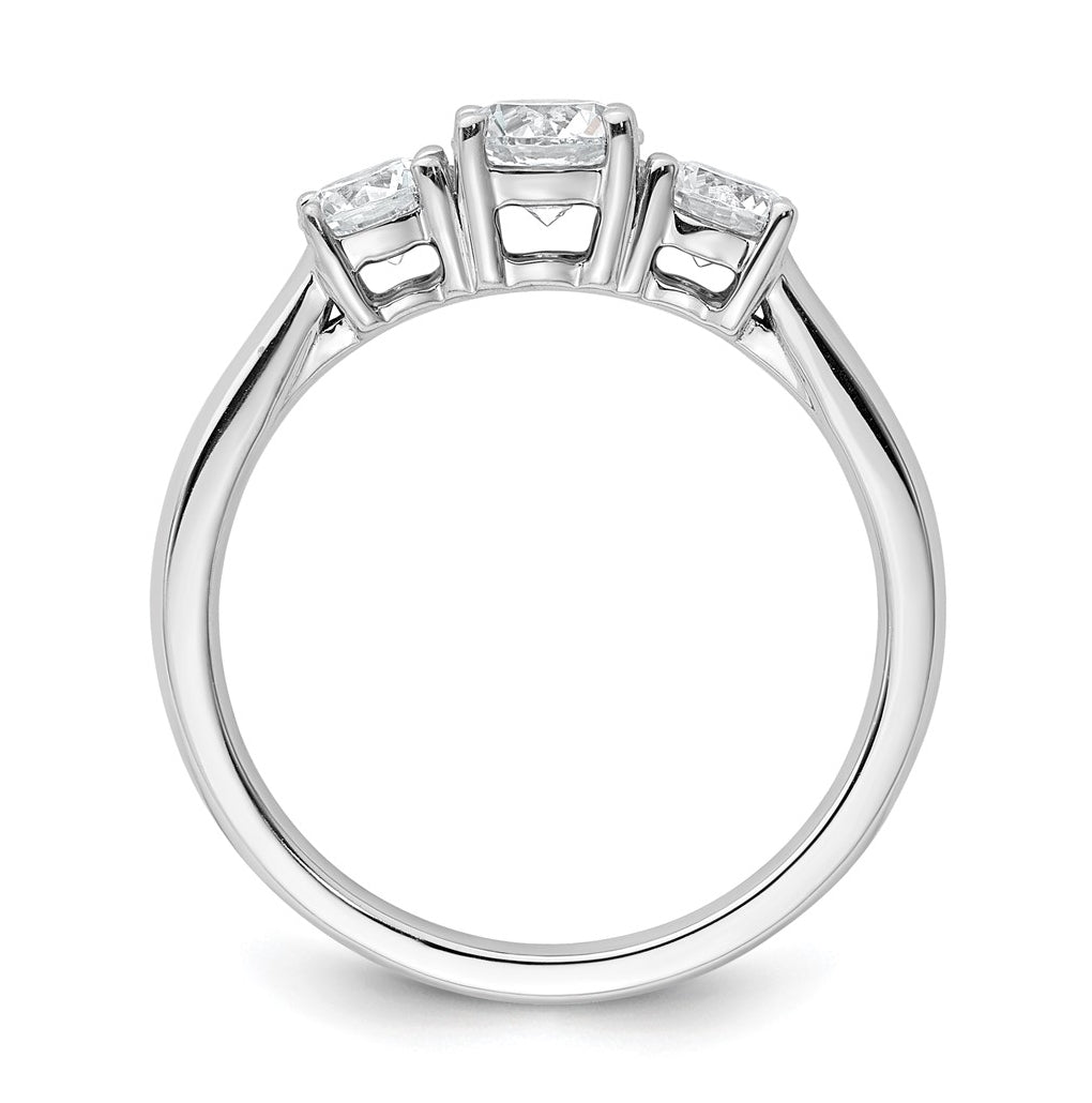 10K Yellow Gold 3/4ct Lab Grown Diamond VS+ F+ Round Complete 3 Stone Engagement Ring Size 5 – Elegant Jewelry Gift for Birthday, Anniversary, Engagement, Wedding