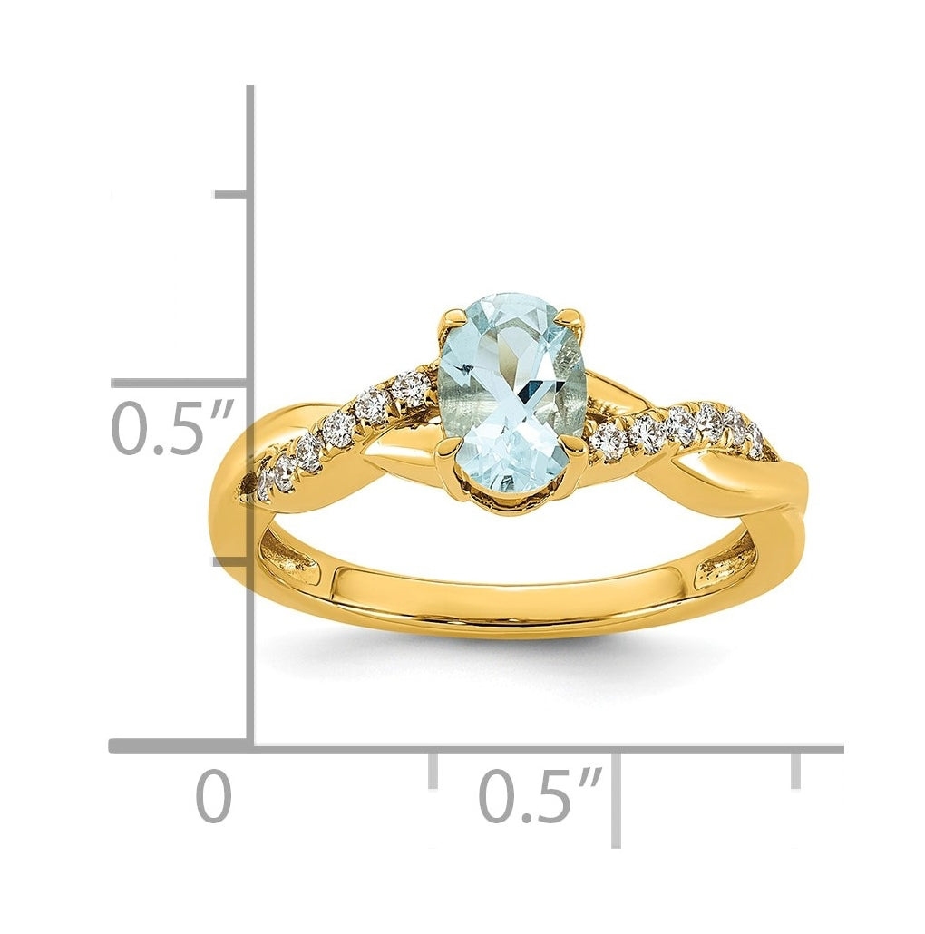 10K Yellow Gold Oval Amethyst & 1/10 Cttw Lab Grown Diamond VS/SI+ G+ February Birthstone Complete Ring – Elegant Jewelry Gift for Birthday, Anniversary, Engagement, Wedding