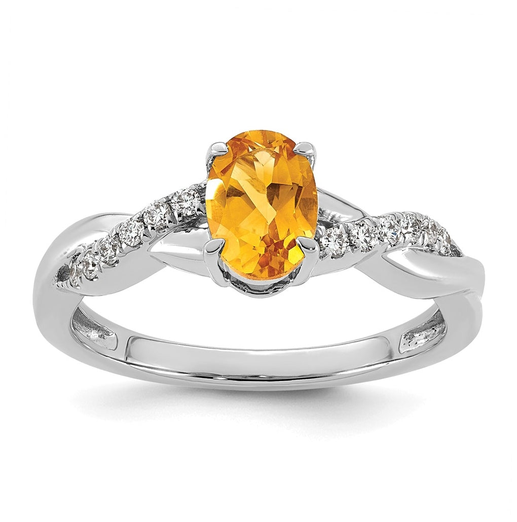 14K White Gold Oval Amethyst & Lab Grown Diamond VS/SI+ G+ February Birthstone Complete Ring – Elegant Jewelry Gift for Birthday, Anniversary, Engagement, Wedding