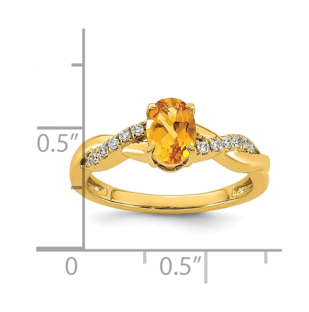10K Yellow Gold Oval Amethyst & 1/10 Cttw Lab Grown Diamond VS/SI+ G+ February Birthstone Complete Ring – Elegant Jewelry Gift for Birthday, Anniversary, Engagement, Wedding