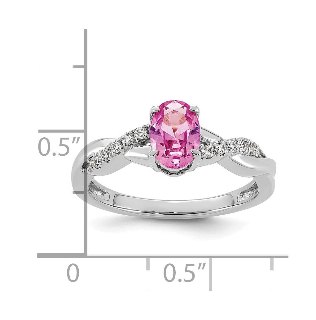14K White Gold Oval Amethyst & Lab Grown Diamond VS/SI+ G+ February Birthstone Complete Ring – Elegant Jewelry Gift for Birthday, Anniversary, Engagement, Wedding
