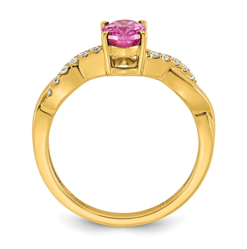 14K White Gold Oval Amethyst & Lab Grown Diamond VS/SI+ G+ February Birthstone Complete Ring – Elegant Jewelry Gift for Birthday, Anniversary, Engagement, Wedding