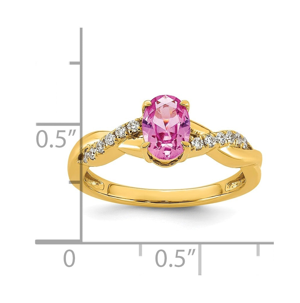14K White Gold Oval Amethyst & Lab Grown Diamond VS/SI+ G+ February Birthstone Complete Ring – Elegant Jewelry Gift for Birthday, Anniversary, Engagement, Wedding