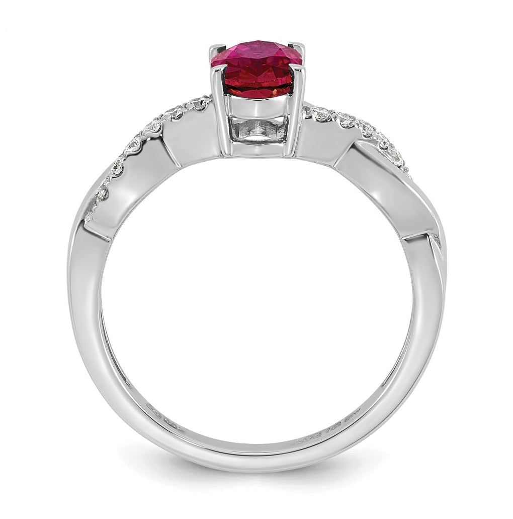 14K White Gold Oval Amethyst & Lab Grown Diamond VS/SI+ G+ February Birthstone Complete Ring – Elegant Jewelry Gift for Birthday, Anniversary, Engagement, Wedding