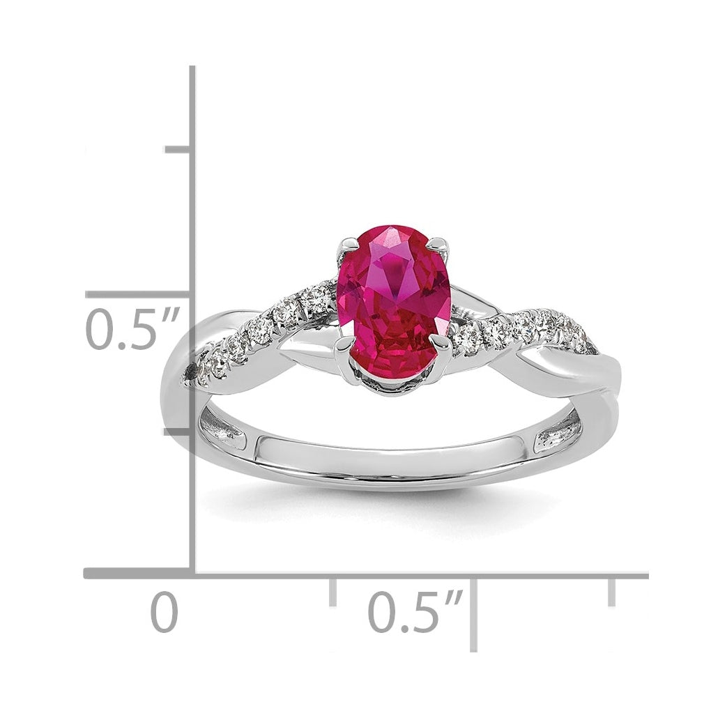14K White Gold Oval Amethyst & Lab Grown Diamond VS/SI+ G+ February Birthstone Complete Ring – Elegant Jewelry Gift for Birthday, Anniversary, Engagement, Wedding