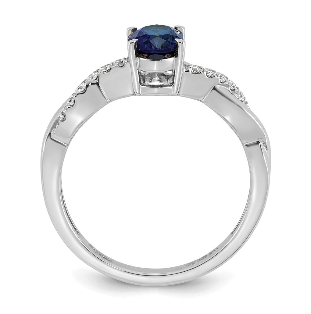 14K White Gold Oval Amethyst & Lab Grown Diamond VS/SI+ G+ February Birthstone Complete Ring – Elegant Jewelry Gift for Birthday, Anniversary, Engagement, Wedding