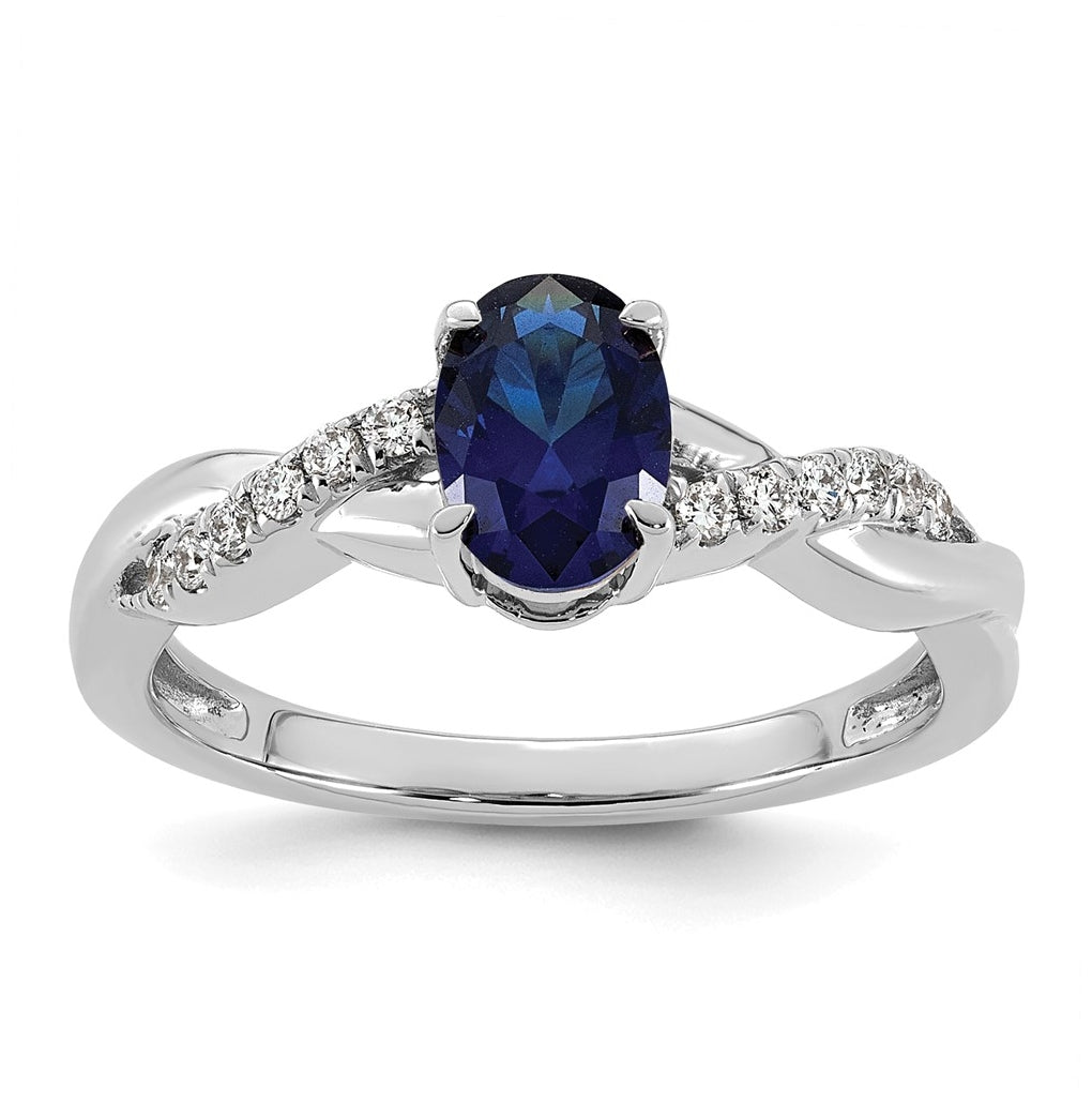 14K White Gold Oval Amethyst & Lab Grown Diamond VS/SI+ G+ February Birthstone Complete Ring – Elegant Jewelry Gift for Birthday, Anniversary, Engagement, Wedding