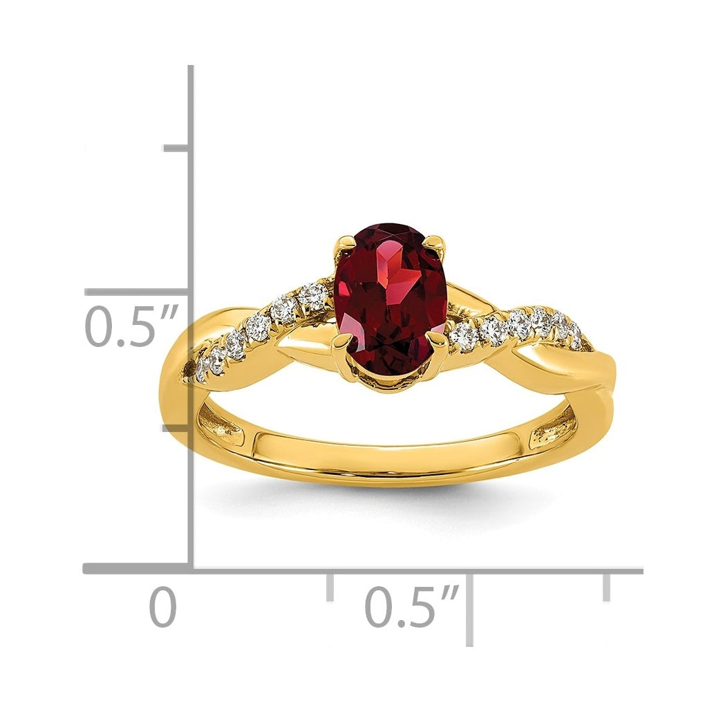 10K Yellow Gold Oval Amethyst & 1/10 Cttw Lab Grown Diamond VS/SI+ G+ February Birthstone Complete Ring – Elegant Jewelry Gift for Birthday, Anniversary, Engagement, Wedding