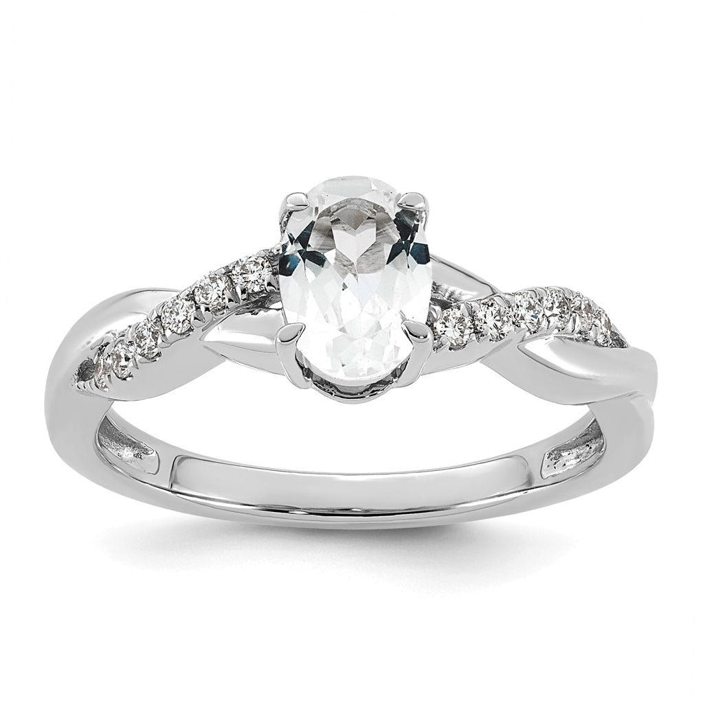 14K White Gold Oval Amethyst & Lab Grown Diamond VS/SI+ G+ February Birthstone Complete Ring – Elegant Jewelry Gift for Birthday, Anniversary, Engagement, Wedding