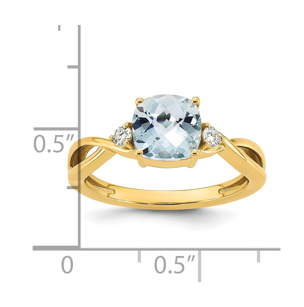 10K Yellow Gold Checkerboard Amethyst & Lab Grown Diamond VS/SI+ G+ February Birthstone Complete Ring – Elegant Jewelry Gift for Birthday, Anniversary, Engagement, Wedding