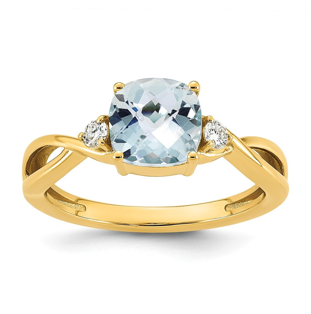 14K White Gold Checkerboard Amethyst & Lab Grown Diamond VS/SI+ G+ February Birthstone Complete Ring – Elegant Jewelry Gift for Birthday, Anniversary, Engagement, Wedding