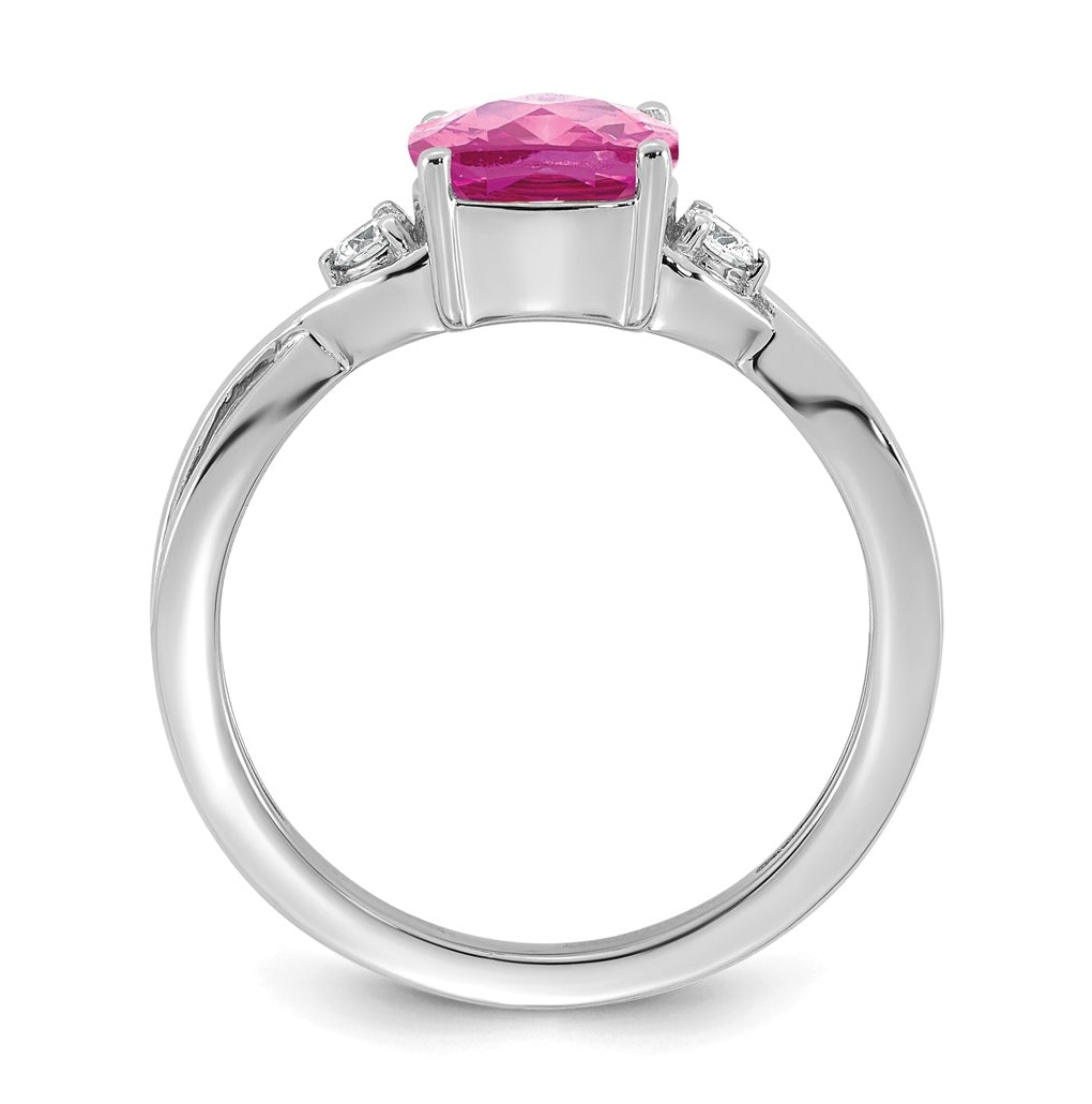 14K White Gold Checkerboard Amethyst & Lab Grown Diamond VS/SI+ G+ February Birthstone Complete Ring – Elegant Jewelry Gift for Birthday, Anniversary, Engagement, Wedding