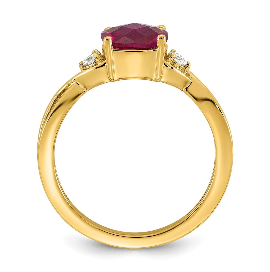 14K White Gold Checkerboard Amethyst & Lab Grown Diamond VS/SI+ G+ February Birthstone Complete Ring – Elegant Jewelry Gift for Birthday, Anniversary, Engagement, Wedding