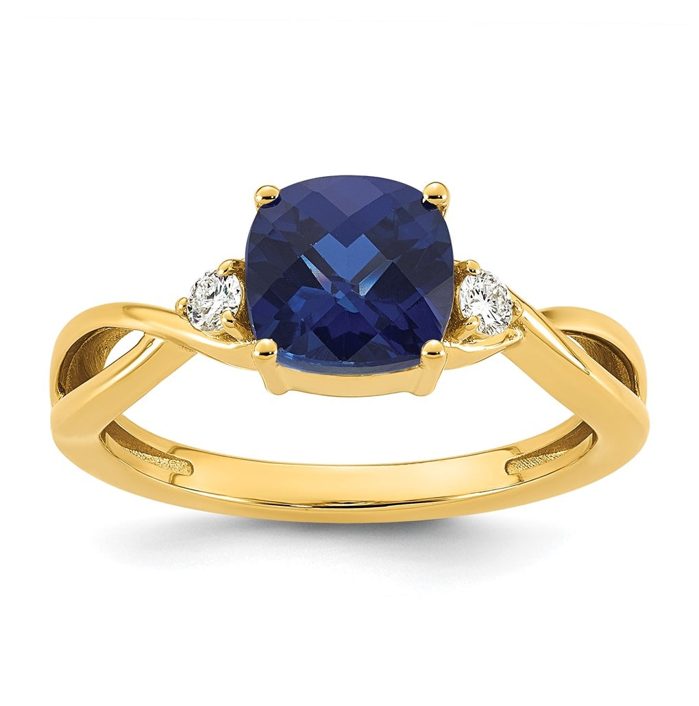 14K White Gold Checkerboard Amethyst & Lab Grown Diamond VS/SI+ G+ February Birthstone Complete Ring – Elegant Jewelry Gift for Birthday, Anniversary, Engagement, Wedding