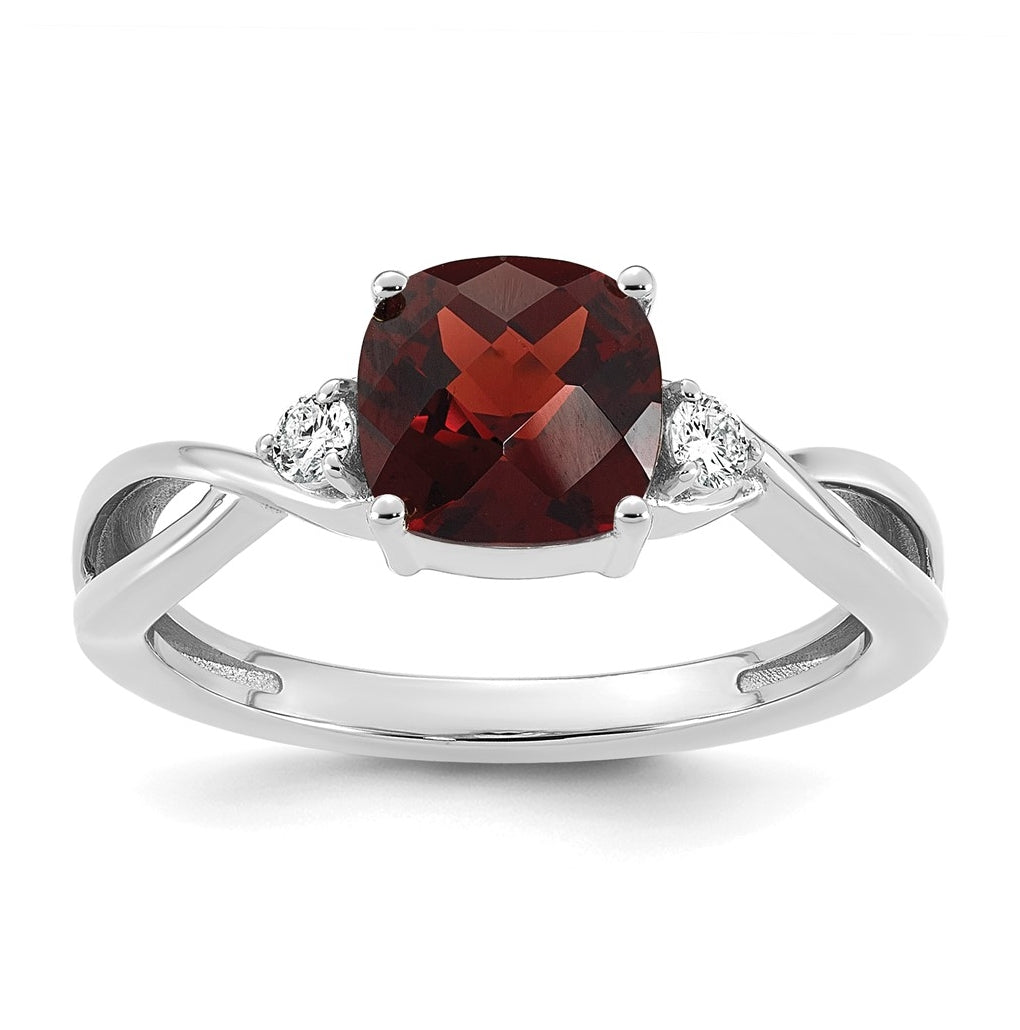 14K White Gold Checkerboard Amethyst & Lab Grown Diamond VS/SI+ G+ February Birthstone Complete Ring – Elegant Jewelry Gift for Birthday, Anniversary, Engagement, Wedding