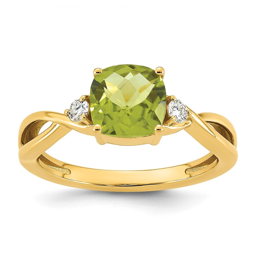 10K Yellow Gold Checkerboard Amethyst & Lab Grown Diamond VS/SI+ G+ February Birthstone Complete Ring – Elegant Jewelry Gift for Birthday, Anniversary, Engagement, Wedding