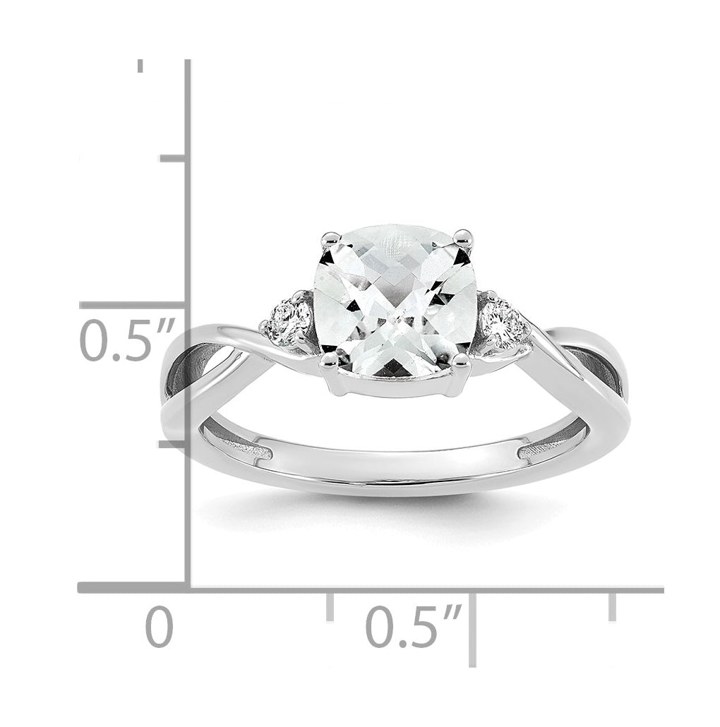 14K White Gold Checkerboard Amethyst & Lab Grown Diamond VS/SI+ G+ February Birthstone Complete Ring – Elegant Jewelry Gift for Birthday, Anniversary, Engagement, Wedding