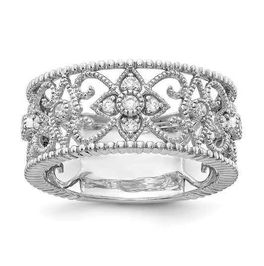 14k White Gold 1/4 ct Lab Grown Diamond VS/SI+ G+ Complete Fashion Band Size 6.5 – Elegant Jewelry Gift for Birthday, Anniversary, Engagement, Wedding