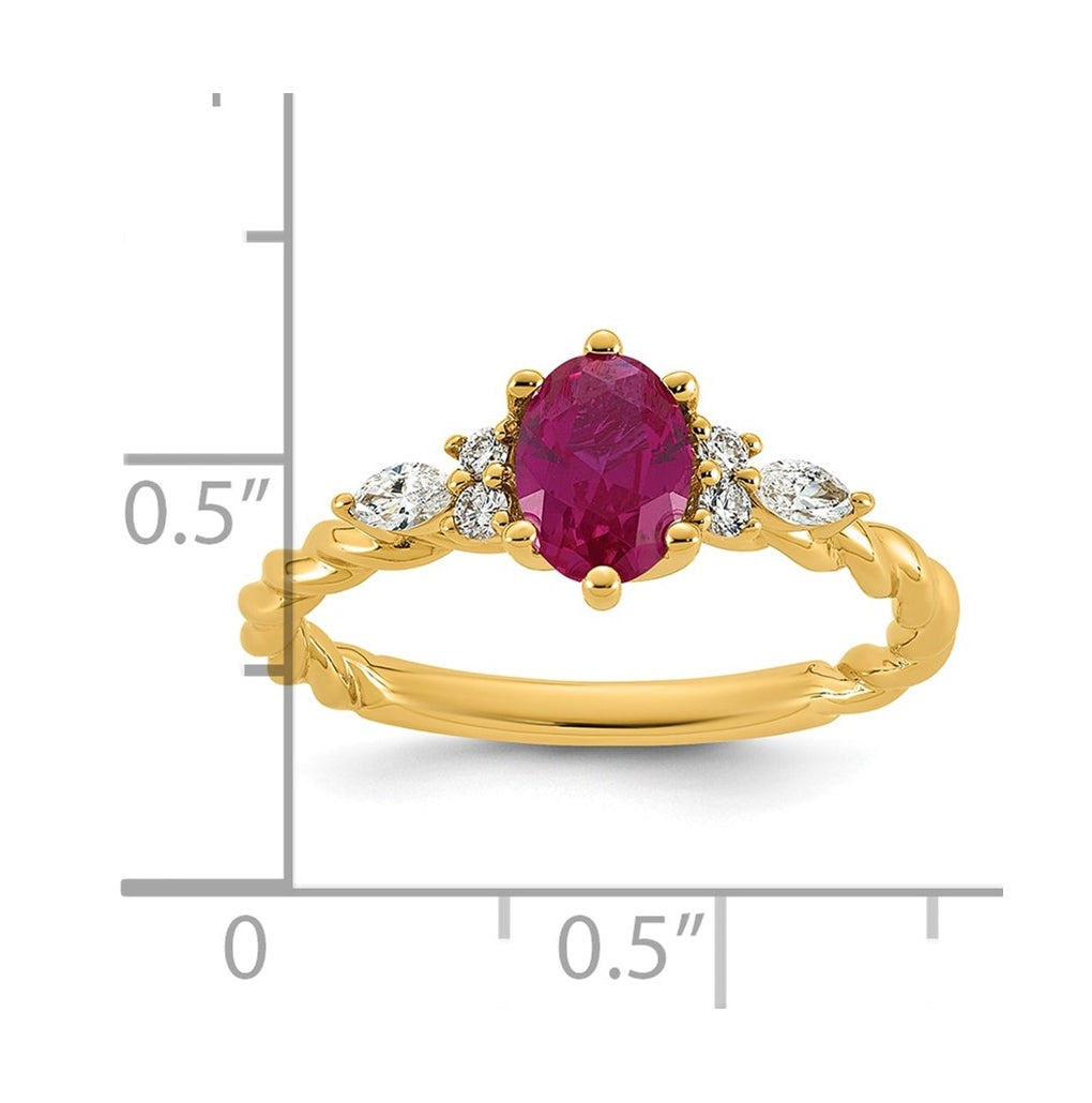 14K White Gold Polished Amethyst & 1/6 carat Lab Grown Diamond VS/SI+ G+ February Birthstone Complete Twisted Ring – Elegant Jewelry Gift for Birthday, Anniversary, Engagement, Wedding