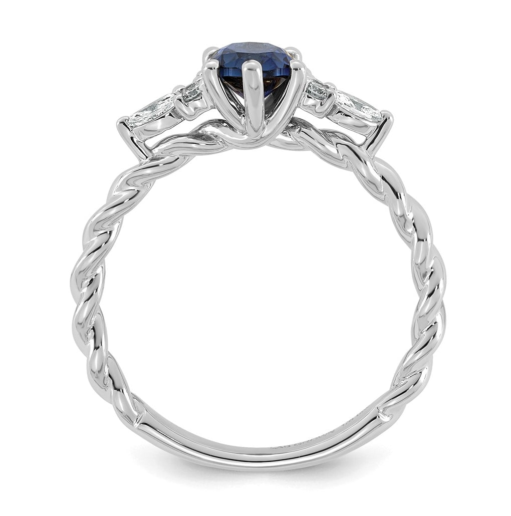 14K White Gold Polished Amethyst & 1/6 carat Lab Grown Diamond VS/SI+ G+ February Birthstone Complete Twisted Ring – Elegant Jewelry Gift for Birthday, Anniversary, Engagement, Wedding