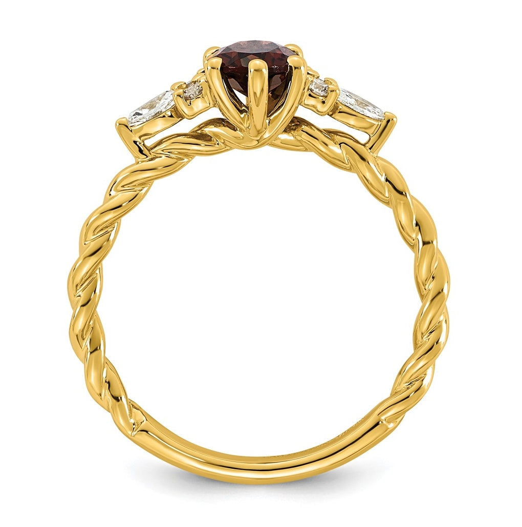 14K White Gold Polished Amethyst & 1/6 carat Lab Grown Diamond VS/SI+ G+ February Birthstone Complete Twisted Ring – Elegant Jewelry Gift for Birthday, Anniversary, Engagement, Wedding