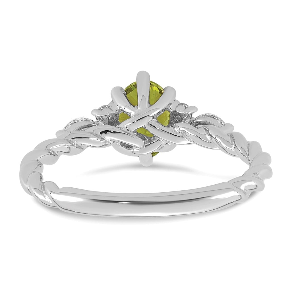 14K White Gold Polished Amethyst & 1/6 carat Lab Grown Diamond VS/SI+ G+ February Birthstone Complete Twisted Ring – Elegant Jewelry Gift for Birthday, Anniversary, Engagement, Wedding