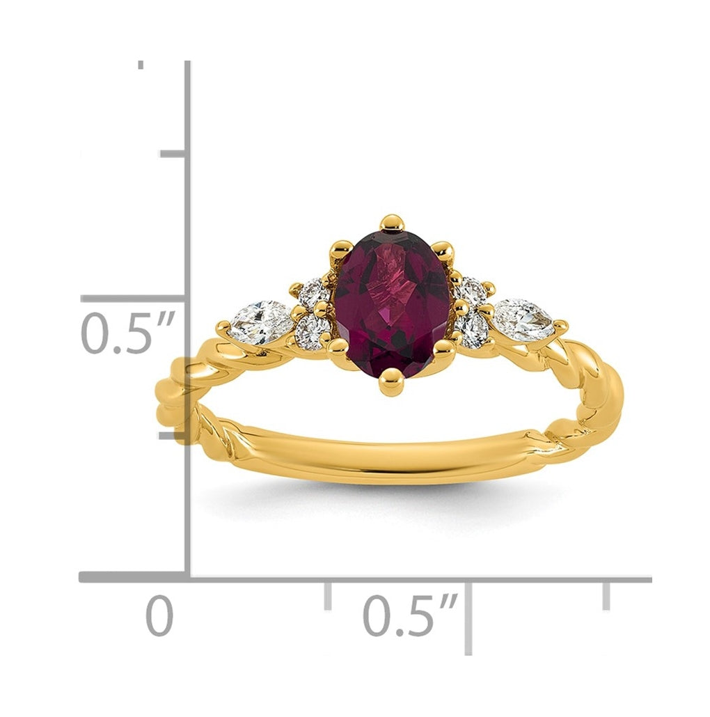 14K White Gold Polished Amethyst & 1/6 carat Lab Grown Diamond VS/SI+ G+ February Birthstone Complete Twisted Ring – Elegant Jewelry Gift for Birthday, Anniversary, Engagement, Wedding