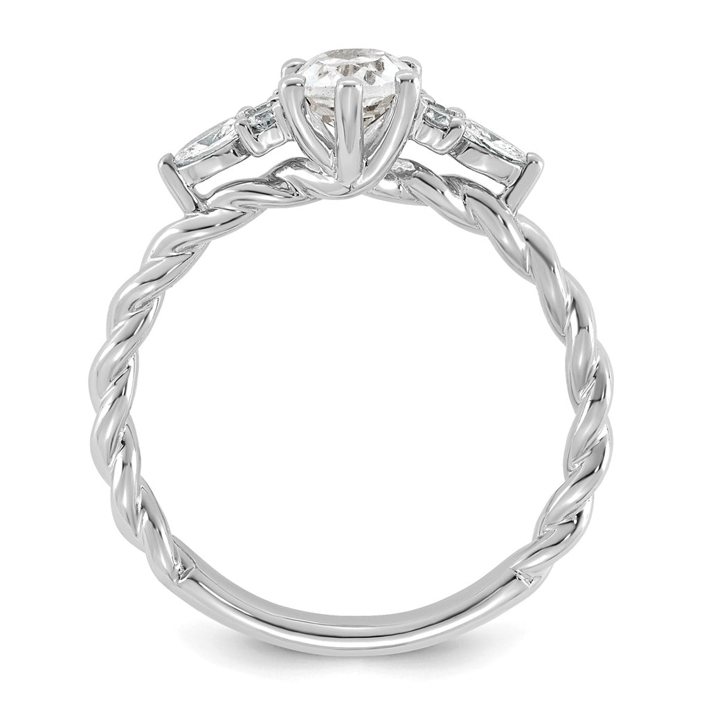 14K White Gold Polished Amethyst & 1/6 carat Lab Grown Diamond VS/SI+ G+ February Birthstone Complete Twisted Ring – Elegant Jewelry Gift for Birthday, Anniversary, Engagement, Wedding
