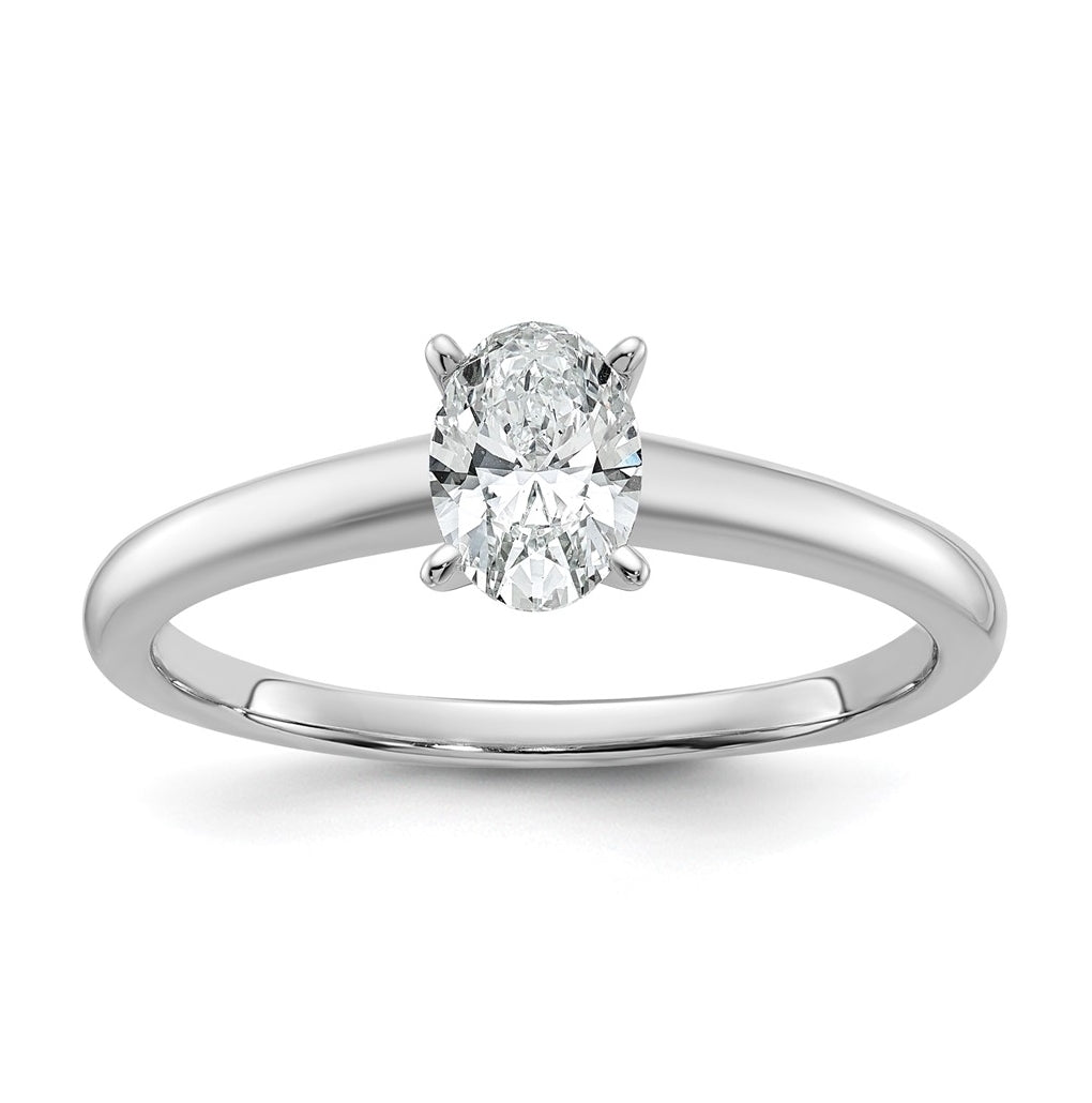 10K Two Tone Gold 1/2ct Lab Grown Diamond VS+ F+ Oval Complete Solitaire Engagement Ring Size 5 – Elegant Jewelry Gift for Birthday, Anniversary, Engagement, Wedding