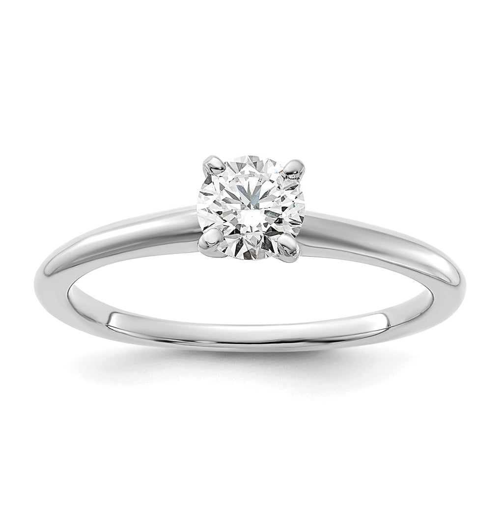 10K Two Tone Gold 1/2ct Lab Grown Diamond VS+ F+ Round Complete Solitaire Engagement Ring Size 5 – Elegant Jewelry Gift for Birthday, Anniversary, Engagement, Wedding