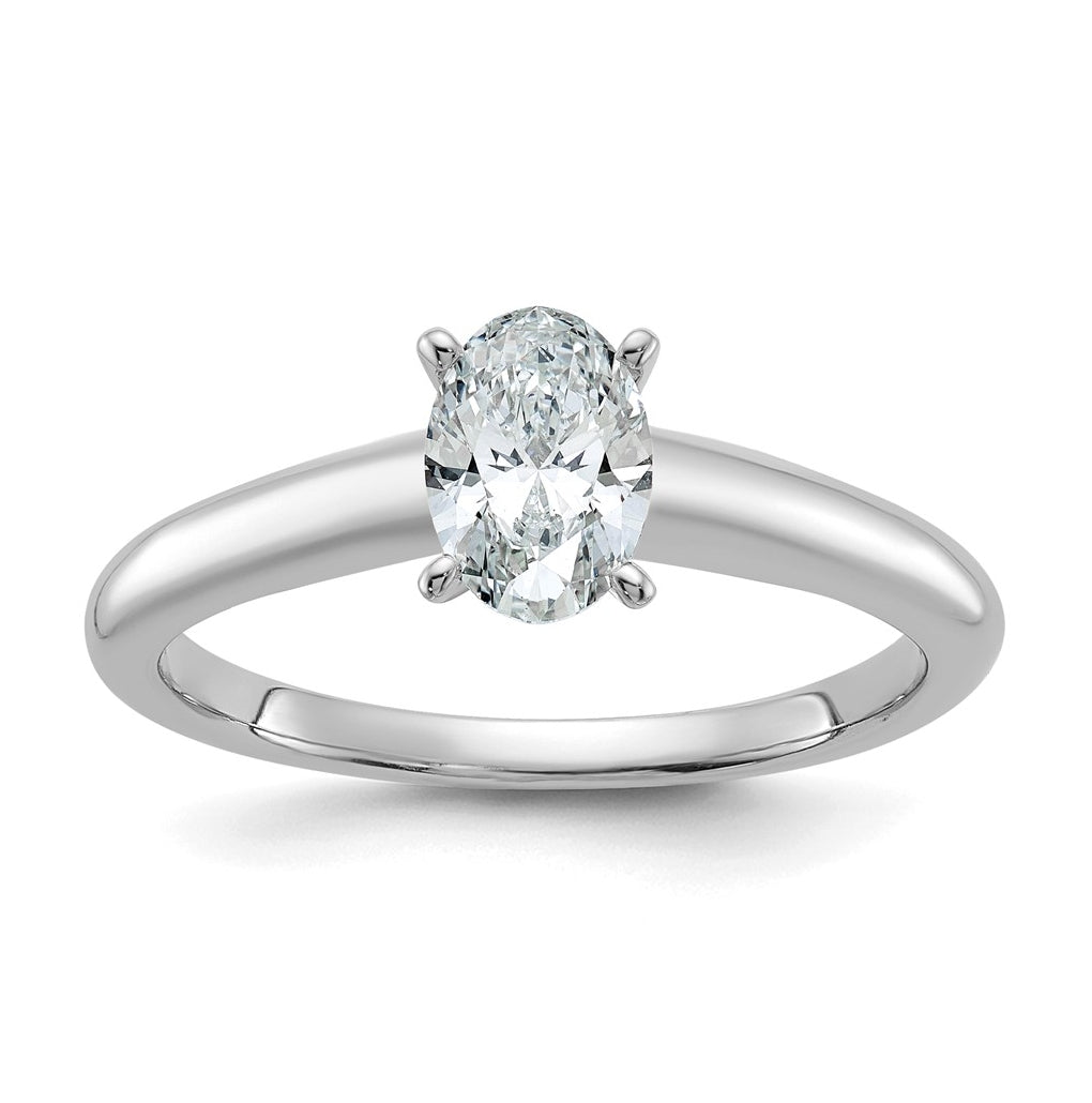 10K Two Tone Gold 1/2ct Lab Grown Diamond VS+ F+ Oval Complete Solitaire Engagement Ring Size 5 – Elegant Jewelry Gift for Birthday, Anniversary, Engagement, Wedding
