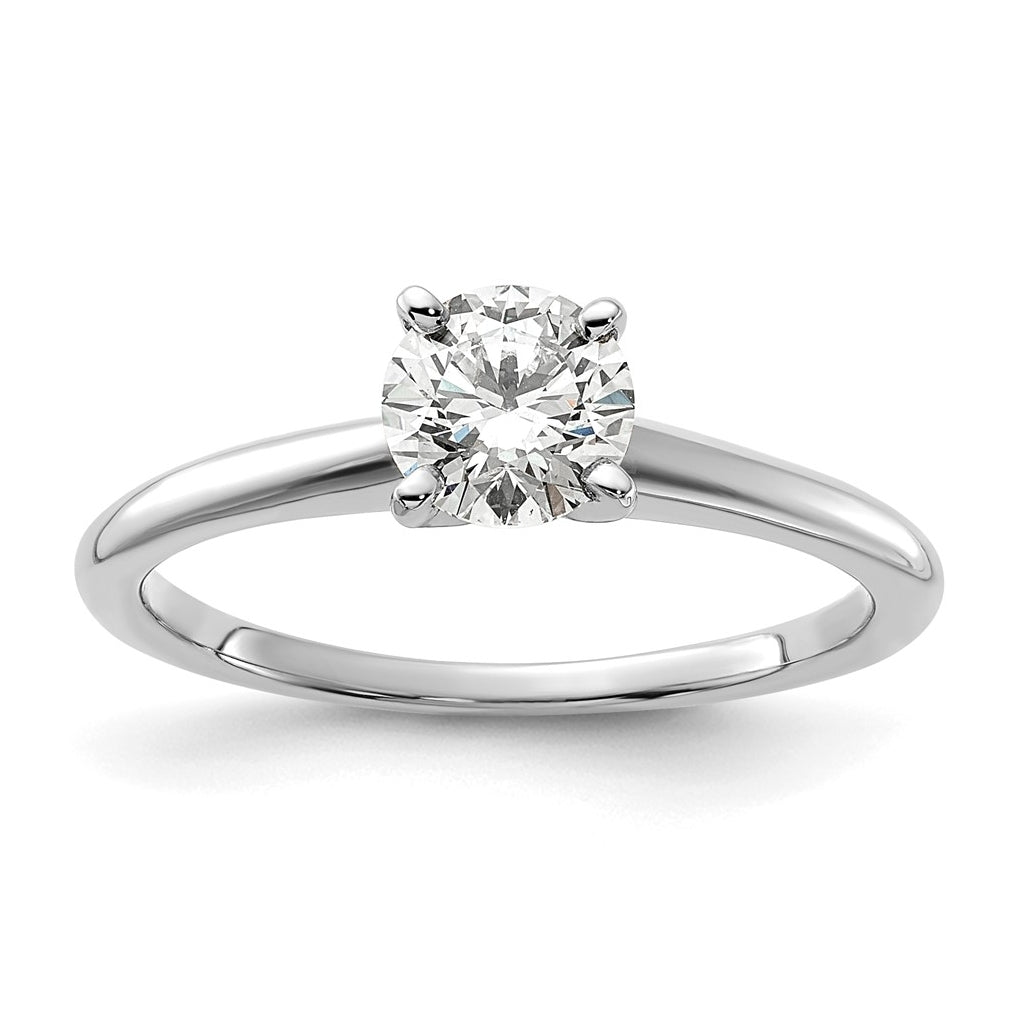 10K Two Tone Gold 1/2ct Lab Grown Diamond VS+ F+ Round Complete Solitaire Engagement Ring Size 5 – Elegant Jewelry Gift for Birthday, Anniversary, Engagement, Wedding