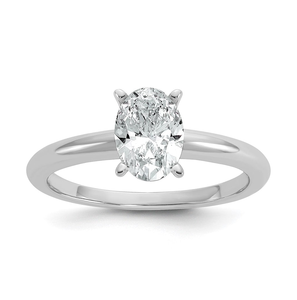 10K Two Tone Gold 1/2ct Lab Grown Diamond VS+ F+ Oval Complete Solitaire Engagement Ring Size 5 – Elegant Jewelry Gift for Birthday, Anniversary, Engagement, Wedding