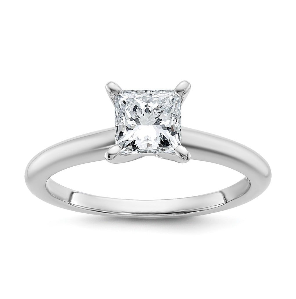 10K Two Tone Gold 1/2ct Lab Grown Diamond VS+ F+ Princess Complete Solitaire Engagement Ring Size 5 – Elegant Jewelry Gift for Birthday, Anniversary, Engagement, Wedding