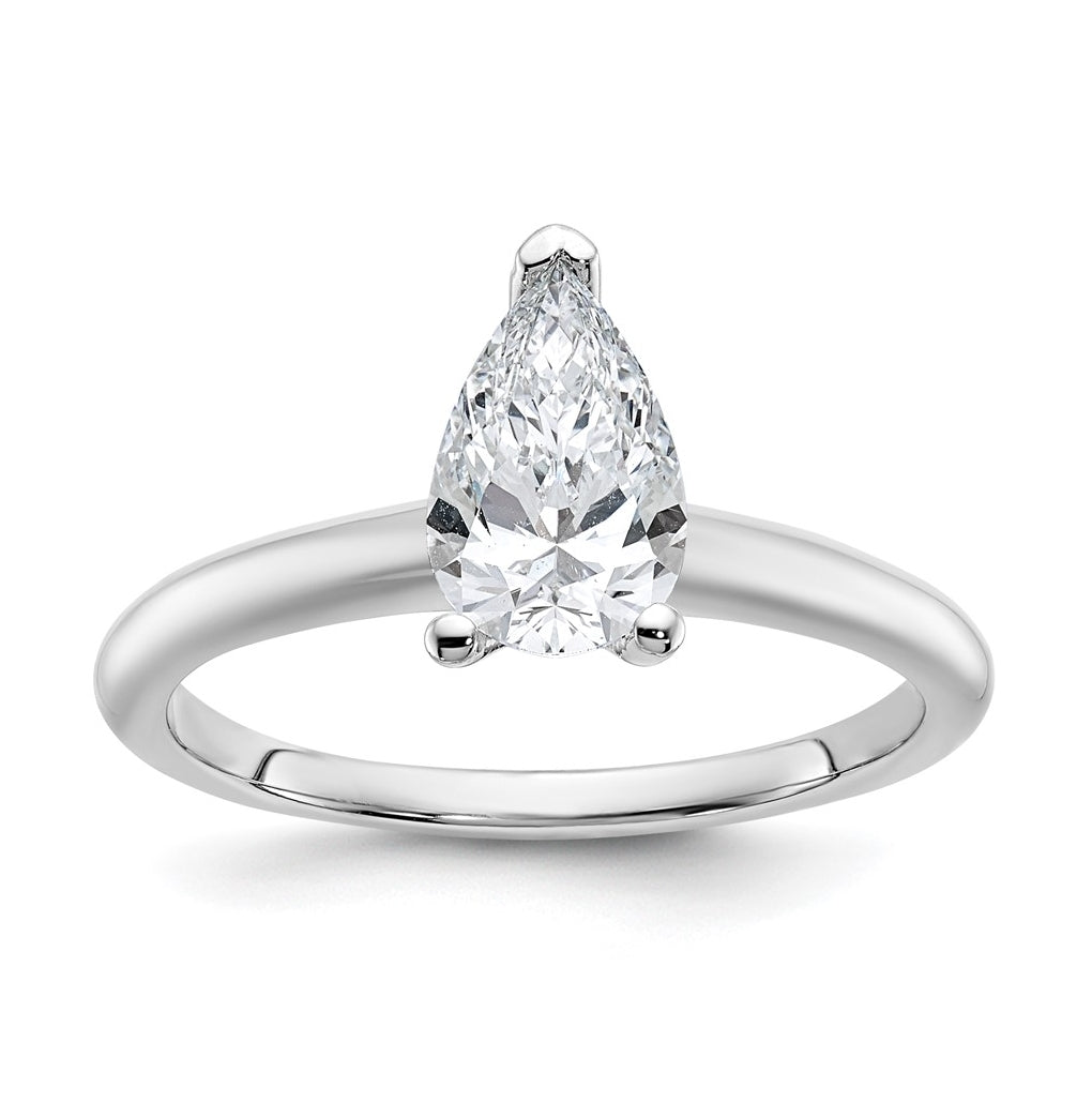 10K Two Tone Gold 1ct Lab Grown Diamond VS+ F+ Pear Solitaire Complete Engagement Ring Size 5 – Elegant Jewelry Gift for Birthday, Anniversary, Engagement, Wedding