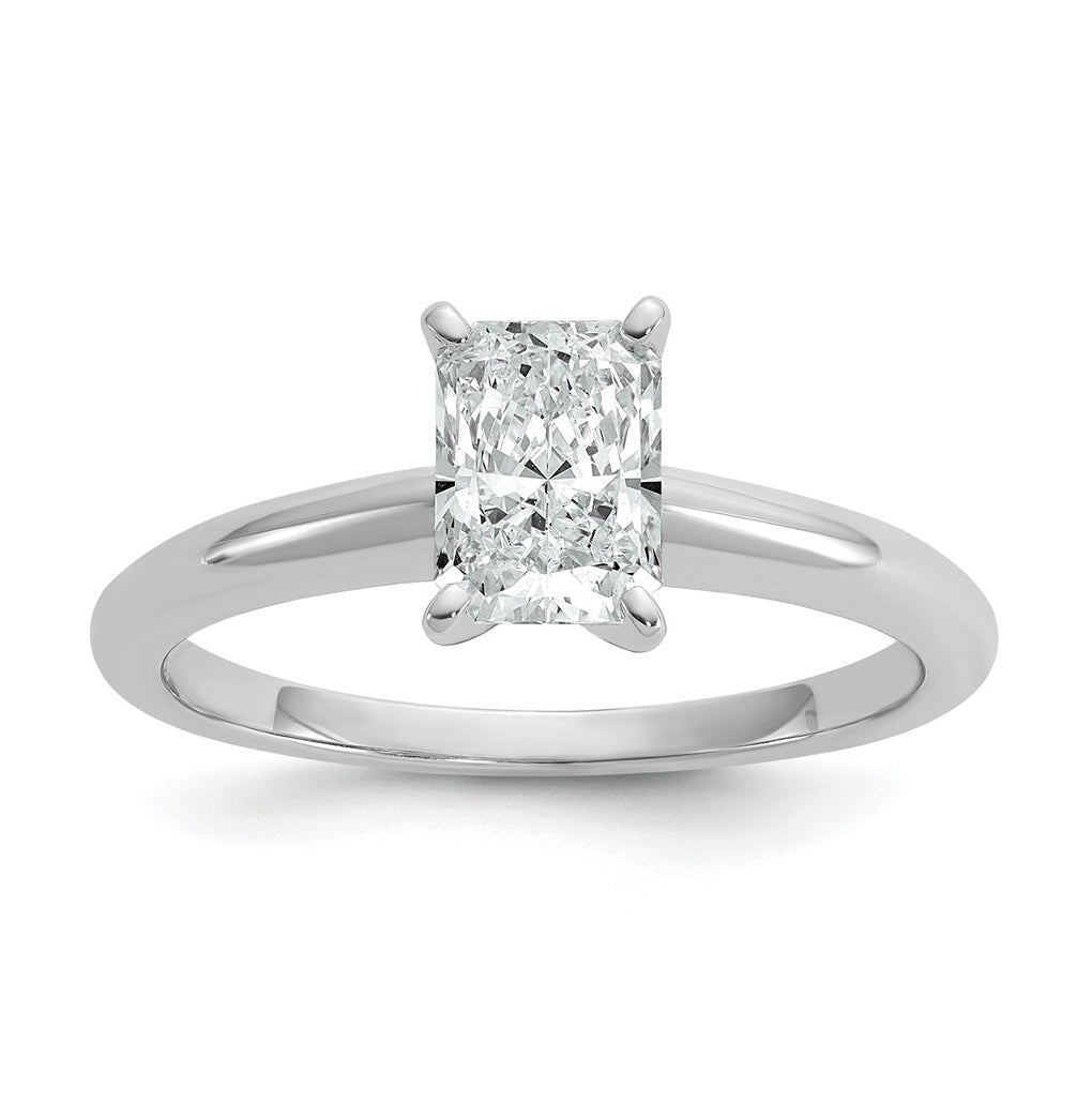 10K Two Tone Gold 1ct Lab Grown Diamond VS+ F+ Radiant Solitaire Complete Engagement Ring Size 5 – Elegant Jewelry Gift for Birthday, Anniversary, Engagement, Wedding