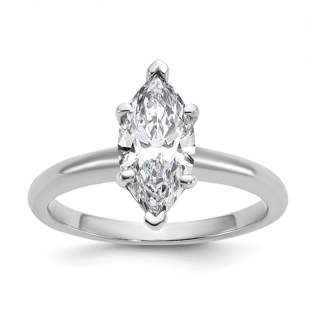 10K Two Tone Gold 1ct Lab Grown Diamond VS+ F+ Marquise Solitaire Complete Engagement Ring Size 5 – Elegant Jewelry Gift for Birthday, Anniversary, Engagement, Wedding