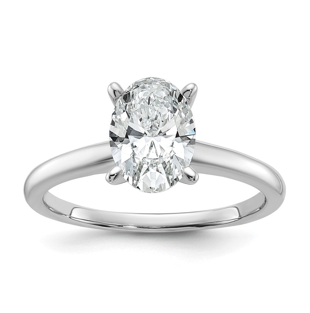 10K Two Tone Gold 1/2ct Lab Grown Diamond VS+ F+ Oval Complete Solitaire Engagement Ring Size 5 – Elegant Jewelry Gift for Birthday, Anniversary, Engagement, Wedding