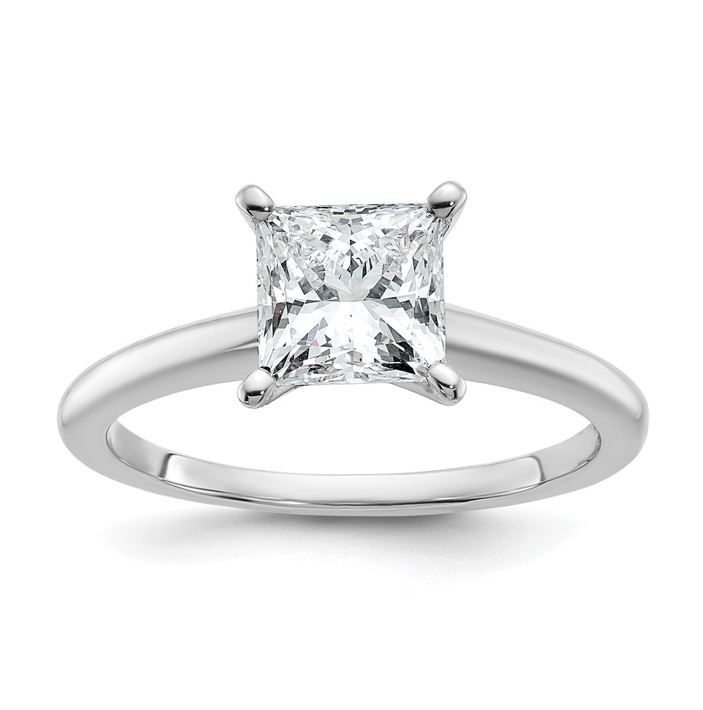 10K Two Tone Gold 1/2ct Lab Grown Diamond VS+ F+ Princess Complete Solitaire Engagement Ring Size 5 – Elegant Jewelry Gift for Birthday, Anniversary, Engagement, Wedding