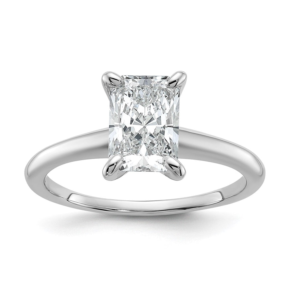 10K Two Tone Gold 1ct Lab Grown Diamond VS+ F+ Radiant Solitaire Complete Engagement Ring Size 5 – Elegant Jewelry Gift for Birthday, Anniversary, Engagement, Wedding