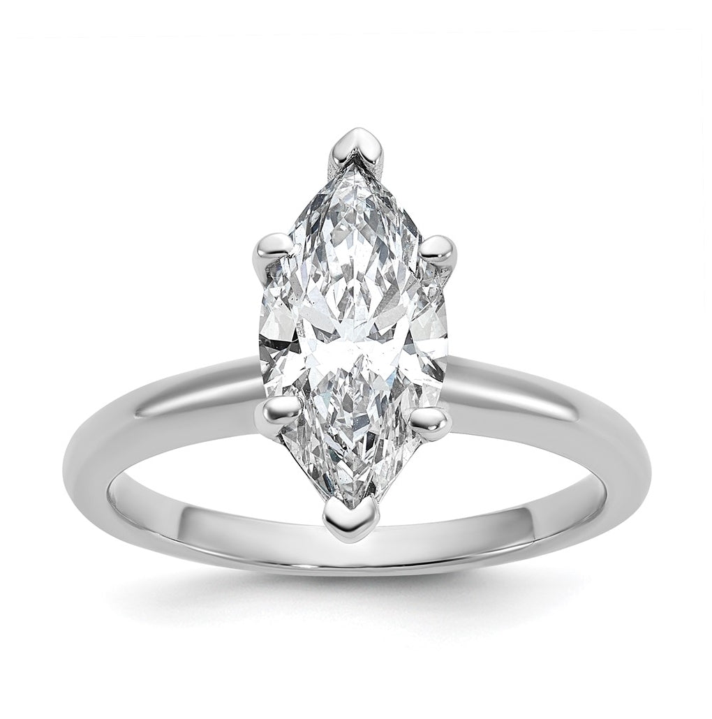 10K Two Tone Gold 1ct Lab Grown Diamond VS+ F+ Marquise Solitaire Complete Engagement Ring Size 5 – Elegant Jewelry Gift for Birthday, Anniversary, Engagement, Wedding