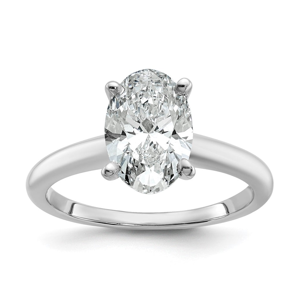 10K Two Tone Gold 1/2ct Lab Grown Diamond VS+ F+ Oval Complete Solitaire Engagement Ring Size 5 – Elegant Jewelry Gift for Birthday, Anniversary, Engagement, Wedding