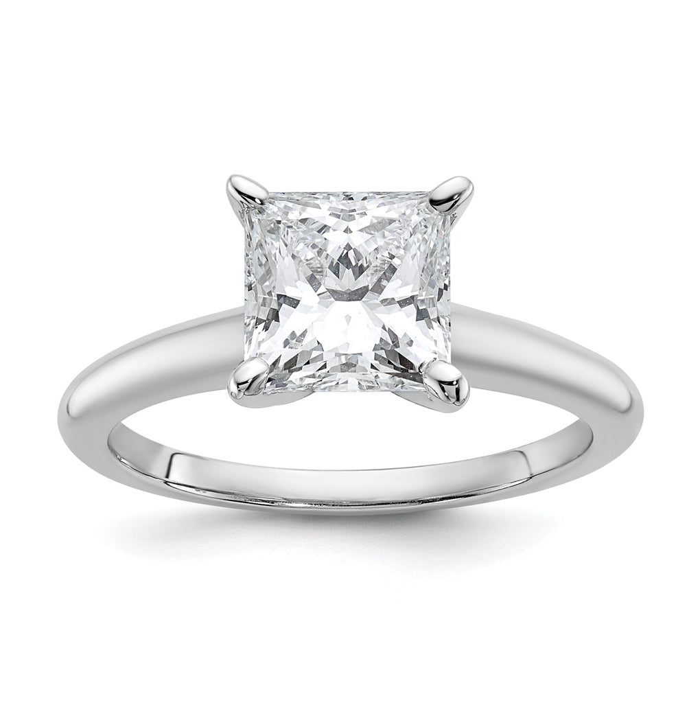 10K Two Tone Gold 1/2ct Lab Grown Diamond VS+ F+ Princess Complete Solitaire Engagement Ring Size 5 – Elegant Jewelry Gift for Birthday, Anniversary, Engagement, Wedding